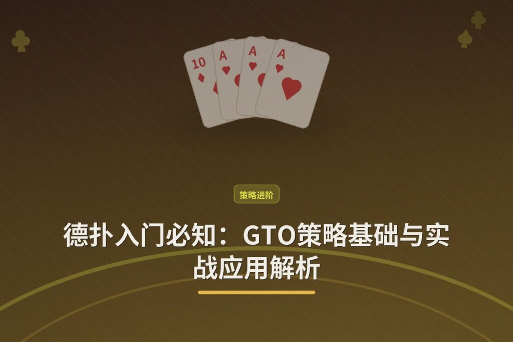 GTO策略入门基础 - 德扑入门必知：GTO策略基础与实战应用解析